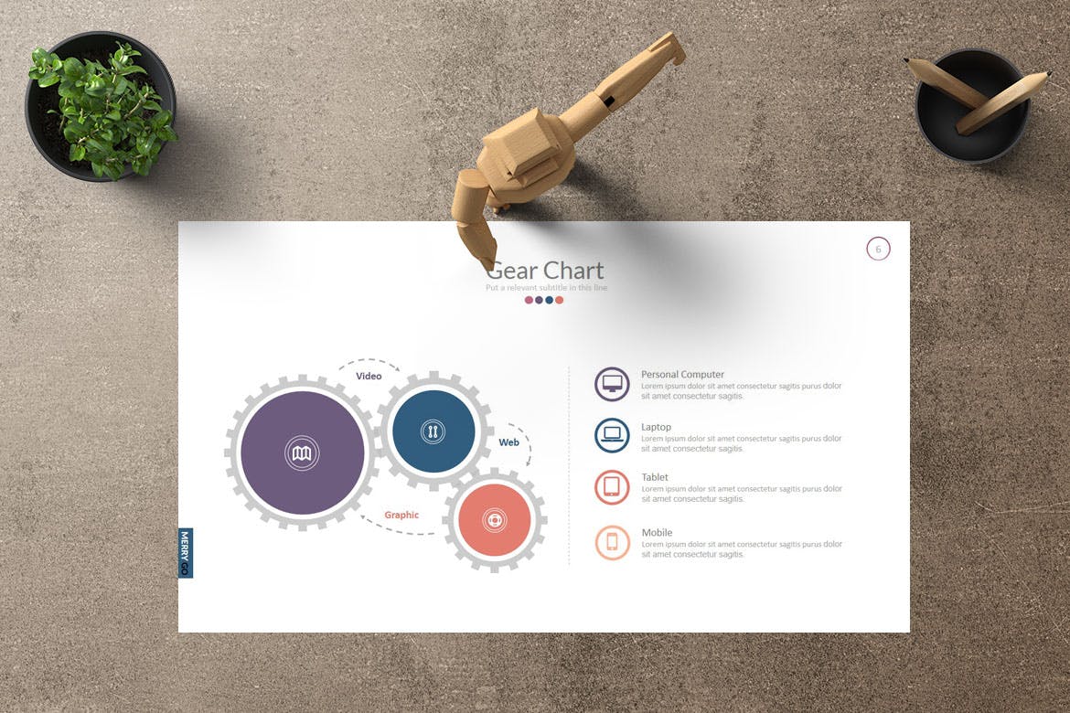 公司企业工作室简介素材库精选谷歌演示模板下载 MERRY GO Google Slides插图(1)
