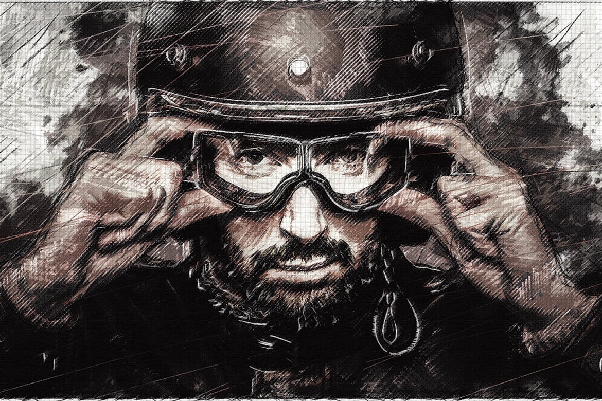 照片转彩铅手绘素描绘画效果PS动作 Animated Pencil Sketch FX Photoshop Add-On插图(6)