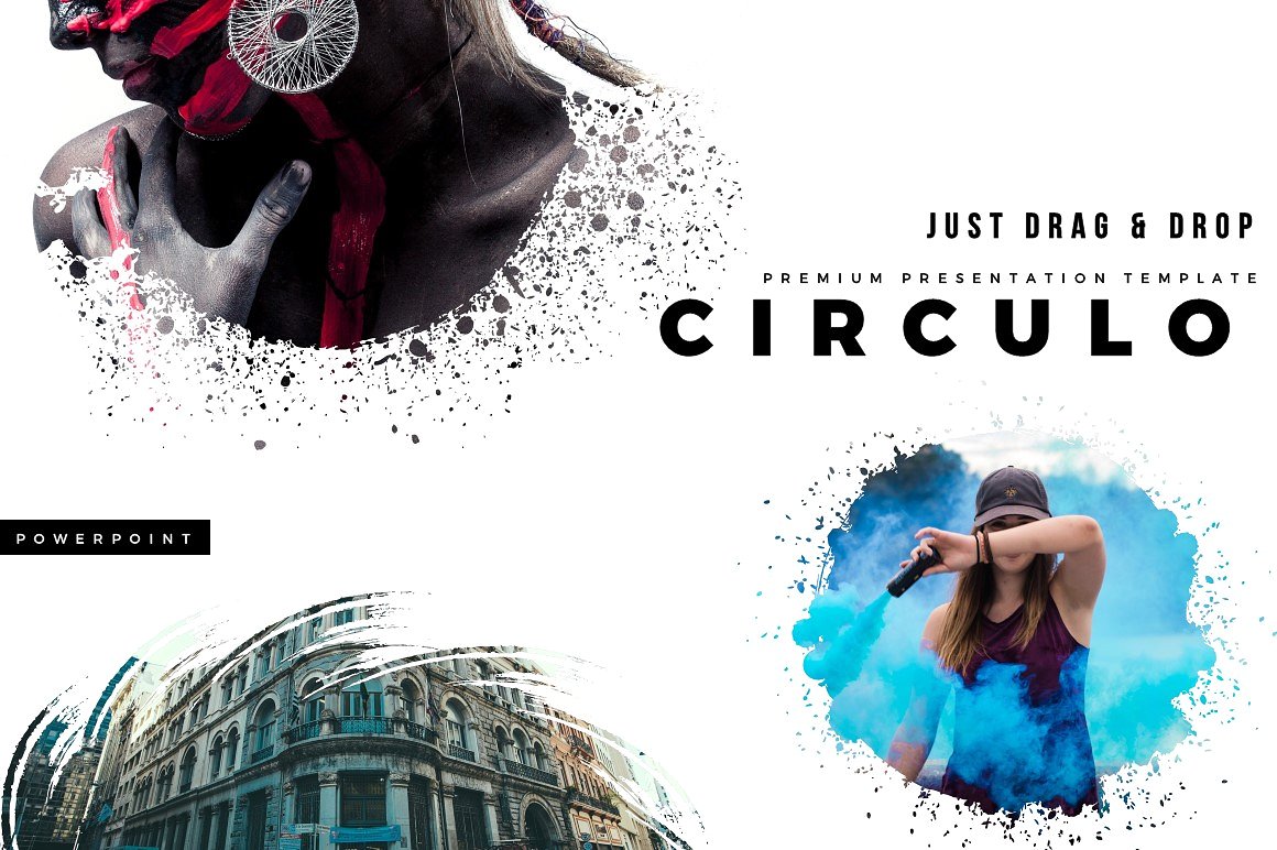 飞溅震撼视觉的PPT模板下载插图(2)