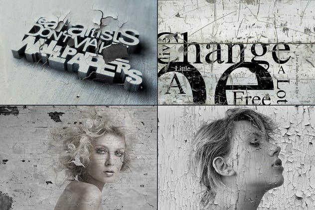 15款复古做旧风格智能叠加纹理PS样机模板 15 Vintage Overlay Textures Mock-up插图(4)