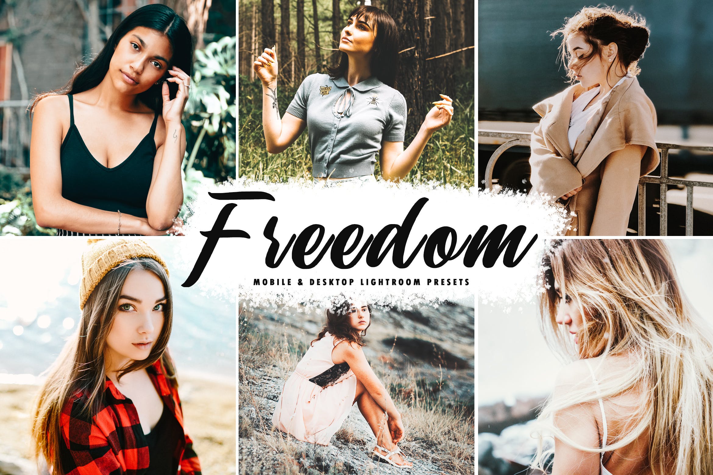 亮色增强人像照片调色LR预设模板 Freedom Mobile & Desktop Lightroom Presets插图