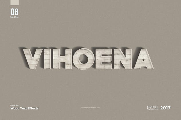8款超逼真木纹效果PS字体样式 8 Wood Text Effects插图(9)