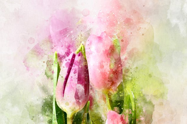 水彩艺术插画照片效果一键生成PS动作 Perfectum 2 – Watercolor Artist Photoshop Action插图(13)