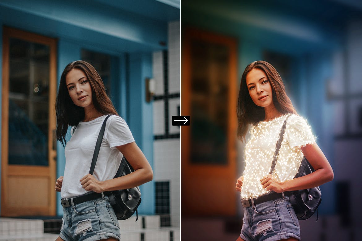 星光熠熠照片动画特效素材库精选PS动作 Gif Animated Sparkles Photoshop Action插图(1)