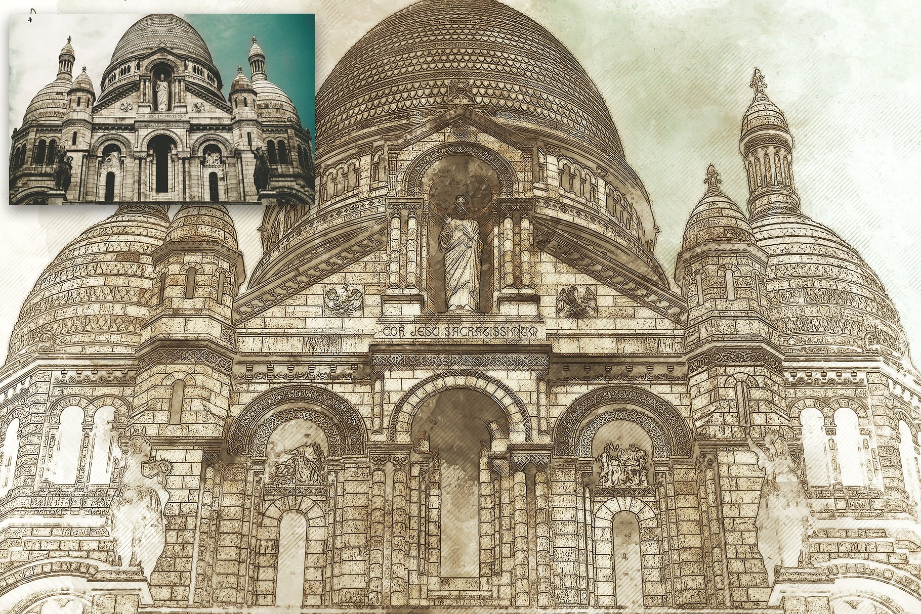 极具创造性的建筑素描PS图层样式下载[psd,jpg]插图(4)