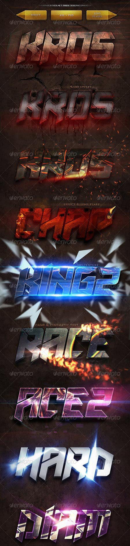 游戏海报特效字体photoshop字体图层样式下载[PSD]插图