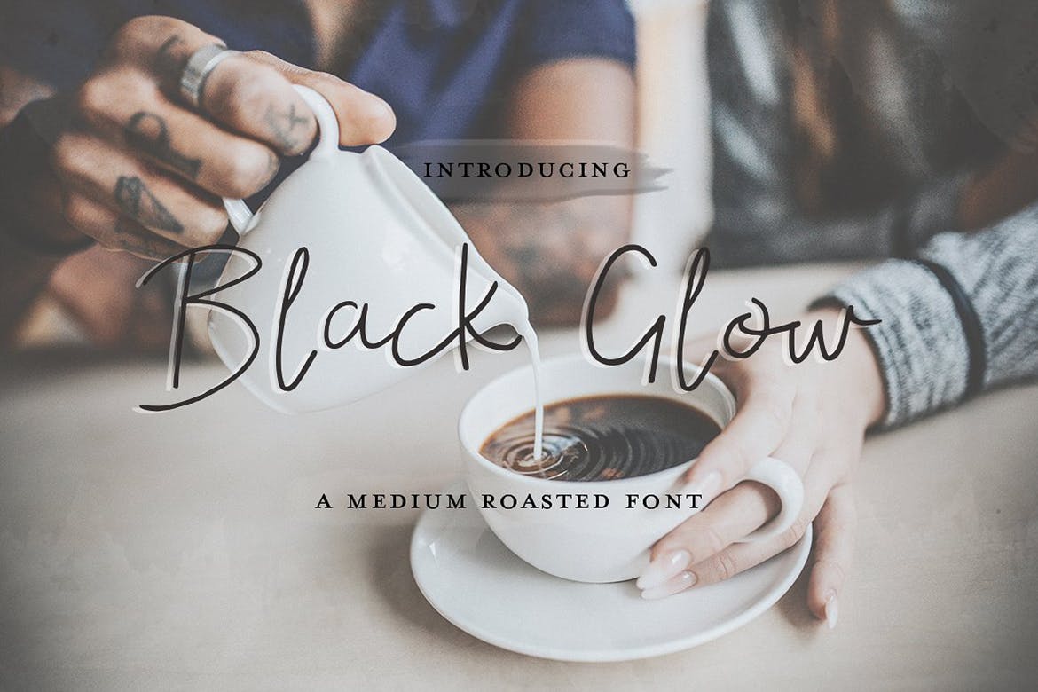 英文钢笔书法字体下载 Black Glow Font插图