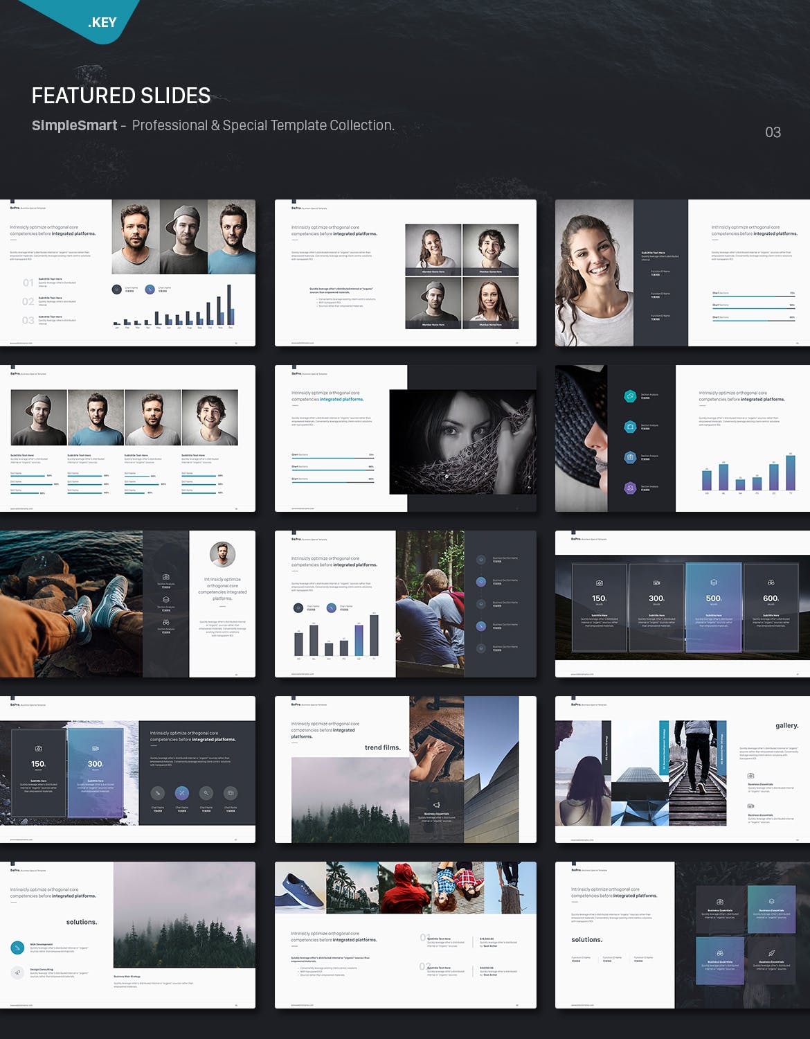 高端时尚的商务商业提案keynote幻灯片演示模版（key）插图(1)