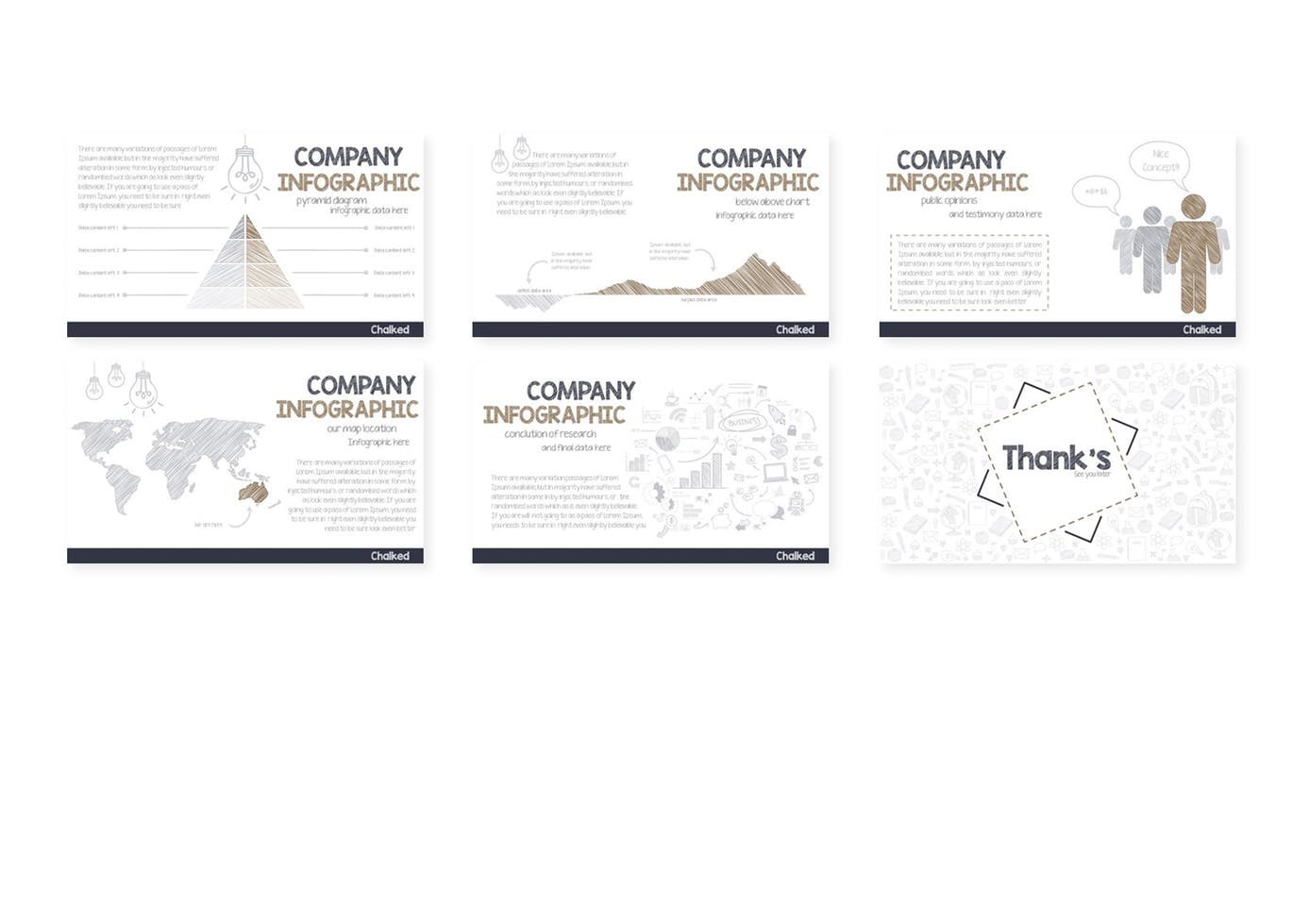 时尚多用途的个性粉笔字黑板版效果Google Slides谷歌幻灯片powerpoint演示模版（pptx）插图(3)