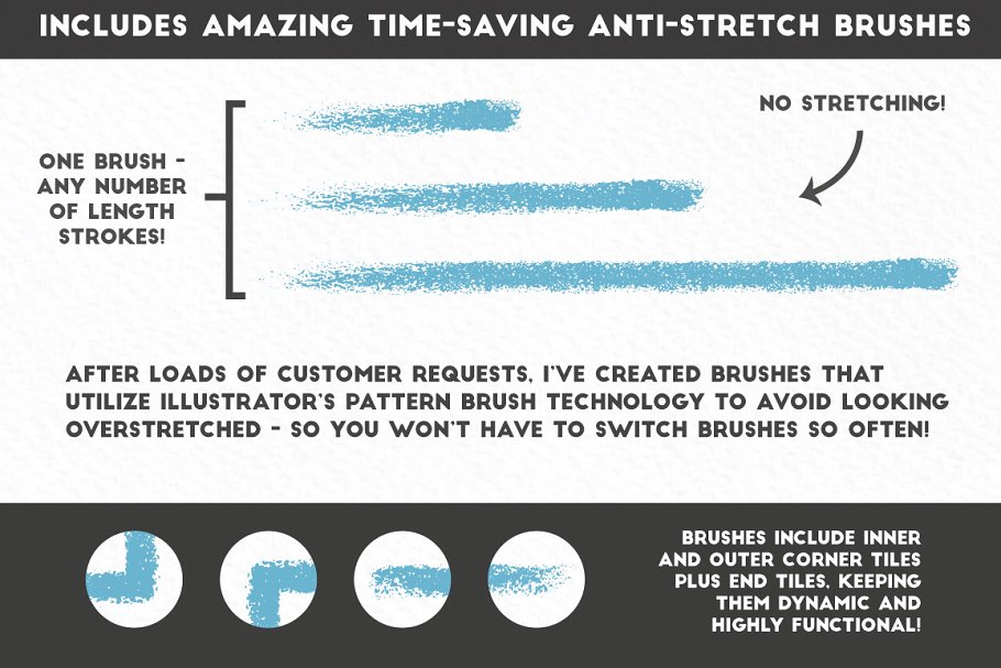 常见铅笔型号笔画AI笔刷 Perfect Pencils – Brush Pack插图(5)