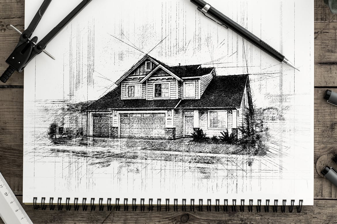 照片转彩铅手绘素描绘画效果PS动作 Animated Pencil Sketch FX Photoshop Add-On插图(3)