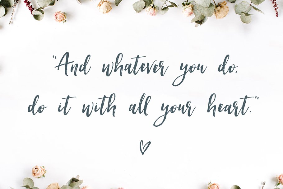 轻舞飞扬般流畅画笔笔刷英文字体 Hartley Rough Brush Script Font插图(11)