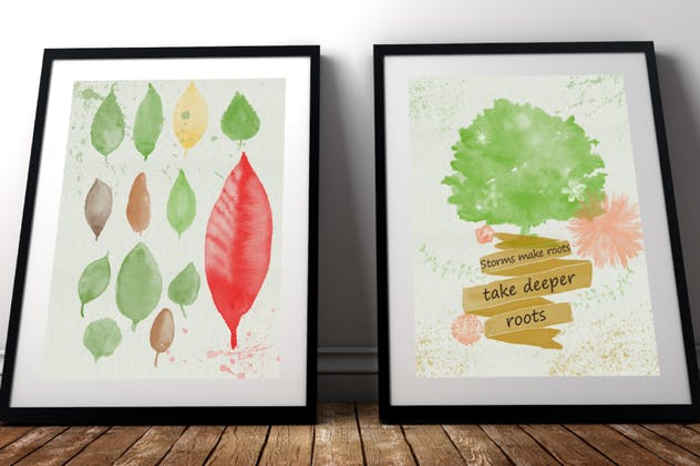 水彩花卉PS印章画笔笔刷 Floral Watercolor PS Stamp Brushes插图(10)