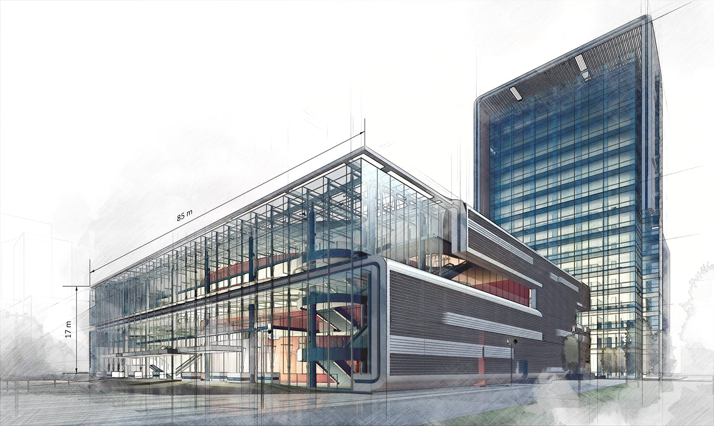 工业建筑设计素描特效照片处理PS动作 Architex CS3+ Photoshop Action插图(2)