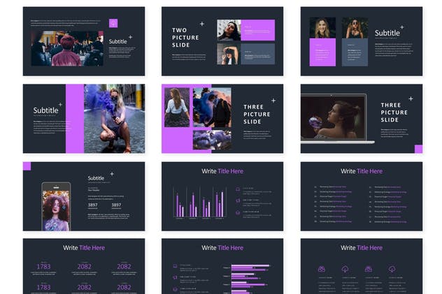 多配色方案企业业务宣传PPT模板素材 Neptune – Powerpoint Template插图(2)