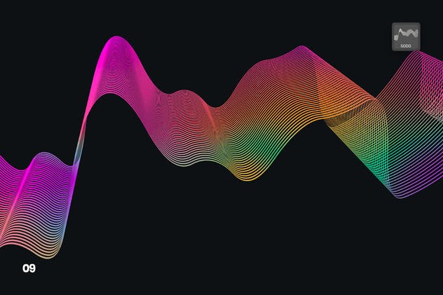数字线性波浪线条图案PS笔刷 Digital Linear Waves Photoshop Brushes插图(9)