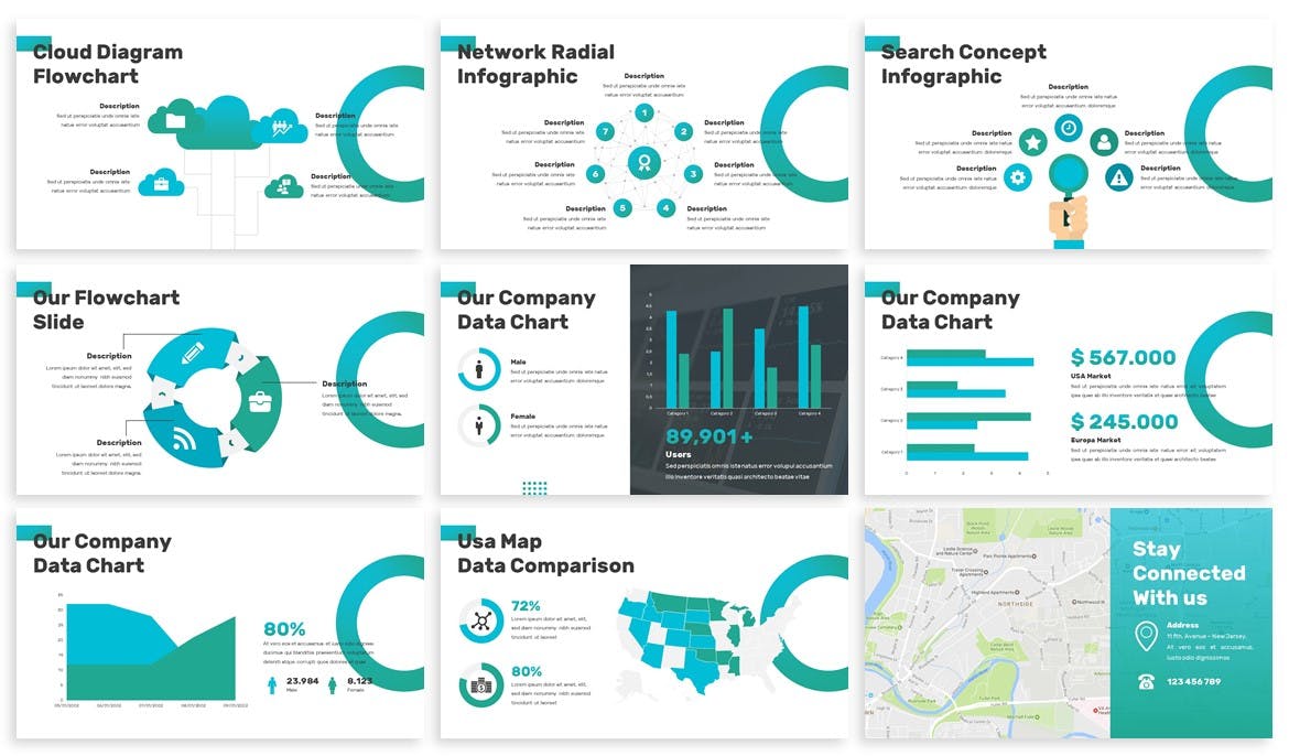 网络科技公司/技术/融资主题素材库精选PPT模板 Insys – Networking Powerpoint Template插图(3)