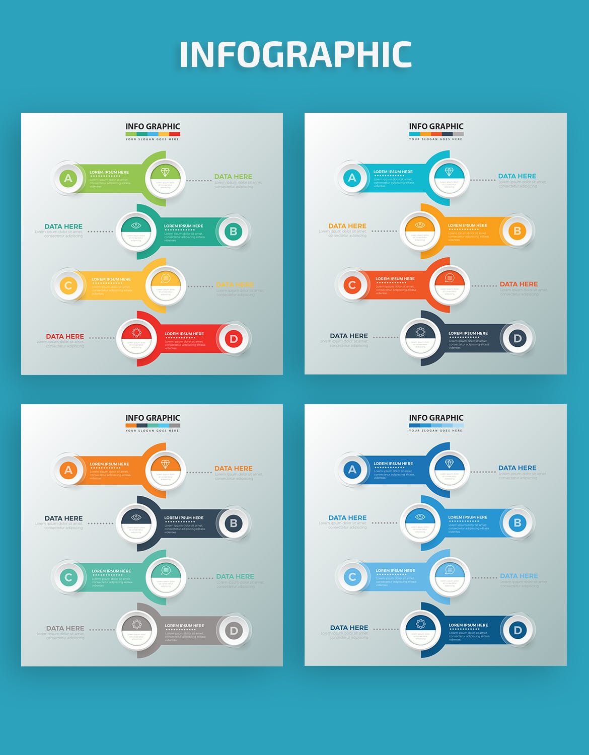 要点说明/重要特征信息图表矢量图形素材库精选素材v4 Infographic Elements Design插图(1)