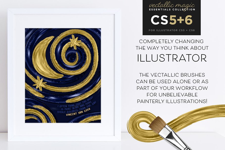 油画画笔笔画笔刷 Vectallic Magic CS5+6 Vector Brushes插图(1)