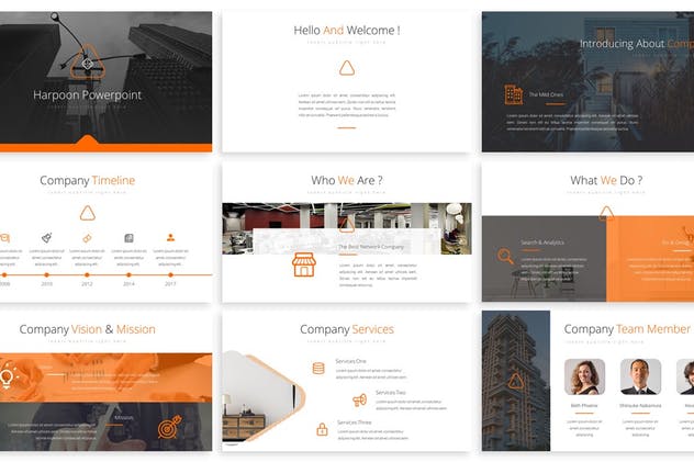 科技/金融/代理行业适用简约现代谷歌幻灯模板 Harpoon – Google Slides Presentation Template插图(1)