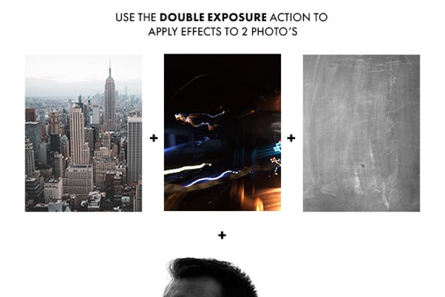 炫酷双重曝光海报照片特效PS动作 Double Exposure Photoshop Actions插图(2)