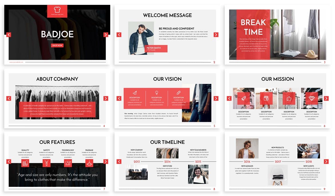 服装主题Keynote演讲幻灯片模板下载 Badjoe – Apparel Keynote Template插图(1)