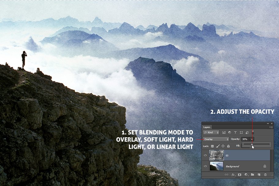 14款仿旧做旧风格油墨图层样式 14 Distressed Ink Overlays插图(3)