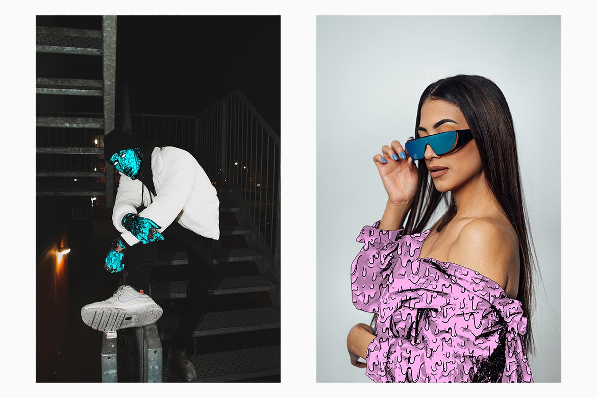 Grime Art艺术风格素材库精选PS动作 Zombie Grime Art Photoshop Action插图(2)