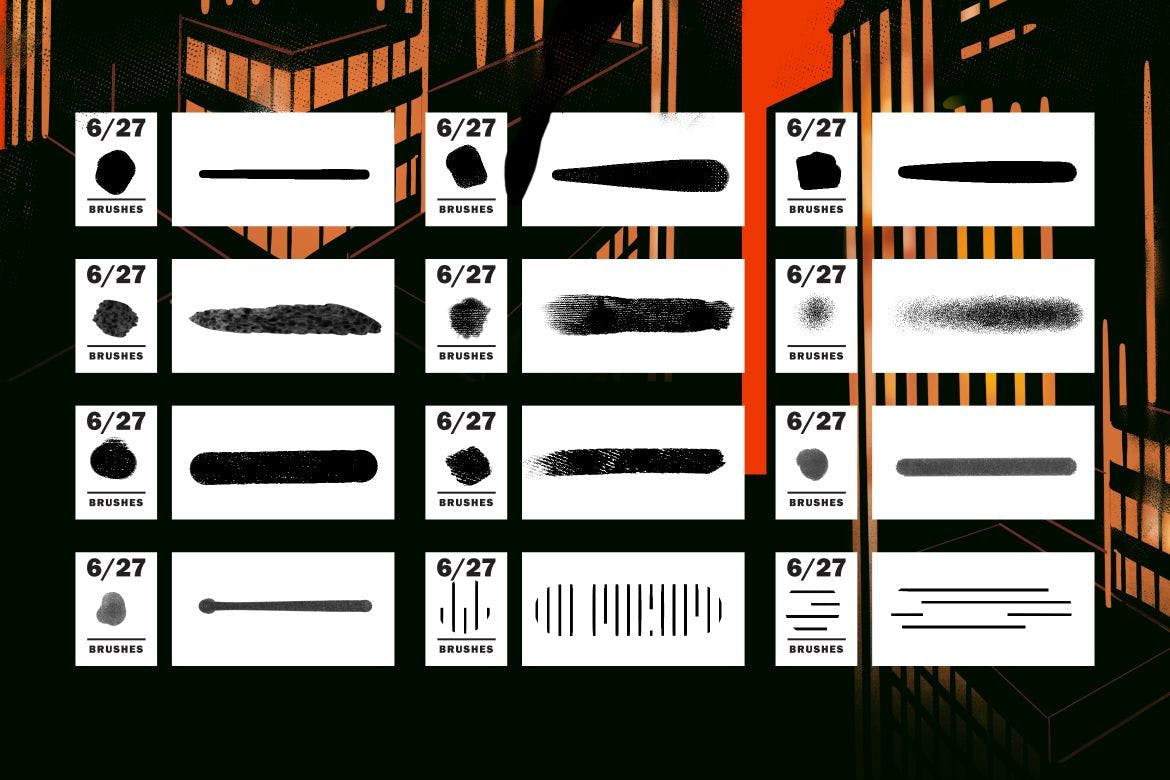 漫画和半色调Procreate笔刷 Comics & Halftone: Procreate Brushes插图(1)