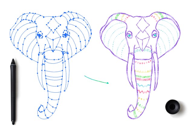 42款水彩花样图案AI笔刷 Watercolor & Black Pattern Brushes插图(7)