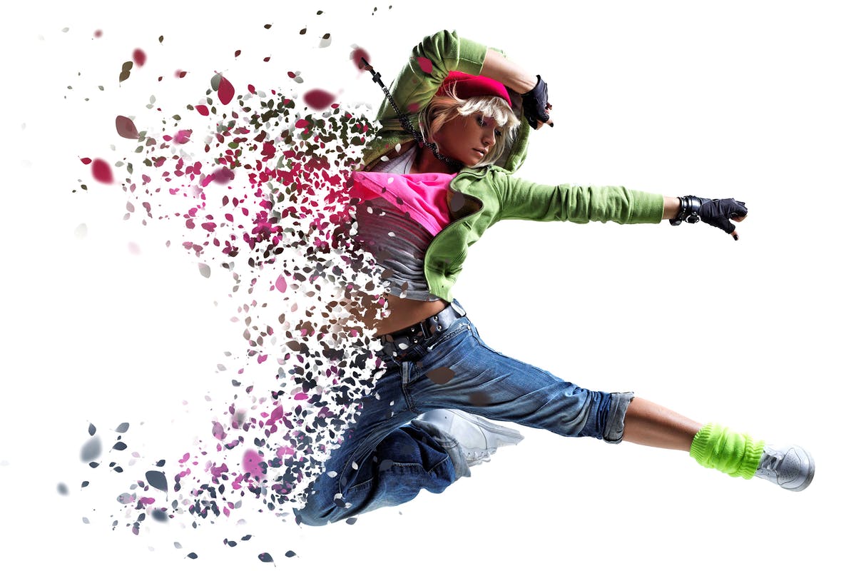 花瓣飞舞动感人物照片PS动作 Blossoms Photoshop Action插图