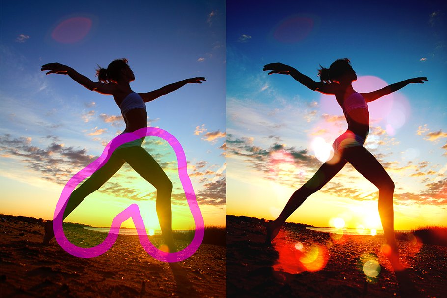 炫酷高光散景特效生成器PS动作 Bokeh Bomb Creation Kit插图(4)