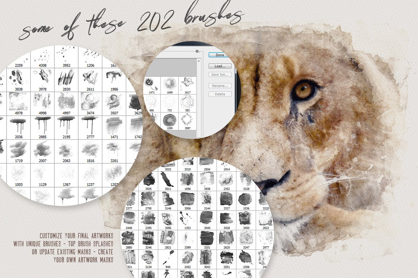 202种抽象和花卉水彩PS笔刷素材库精选 202 Watercolor Brushes插图(1)