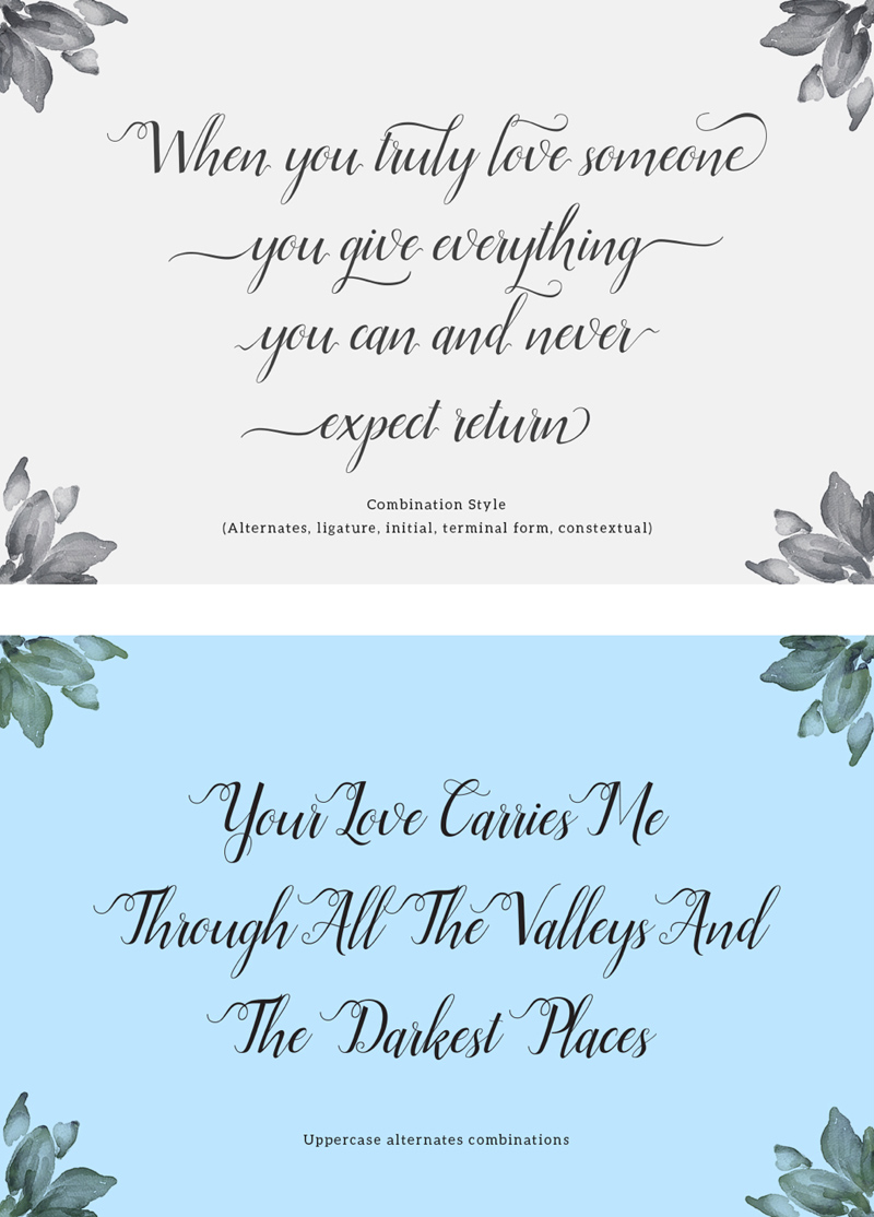 优美典雅的Script Font： Ellizabeth [TTF]插图