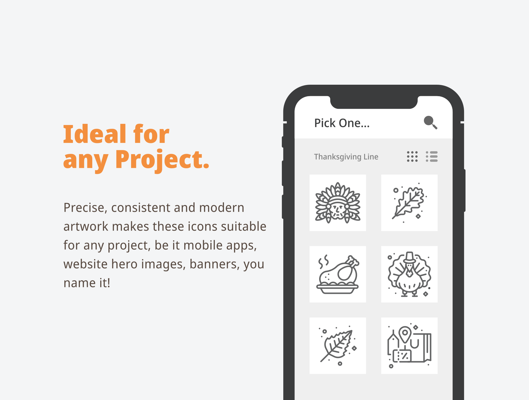 素材库下午茶:30枚感恩节主题矢量线条素材库精选图标集插图(4)