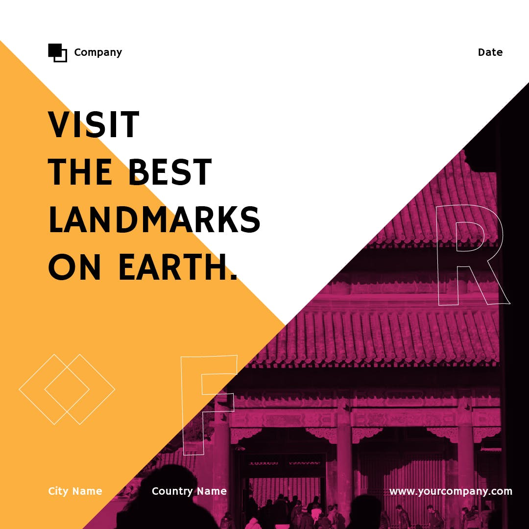 地标建筑宣传社交媒体Banner图设计模板素材库精选 Landmark Social Media Banners插图(8)