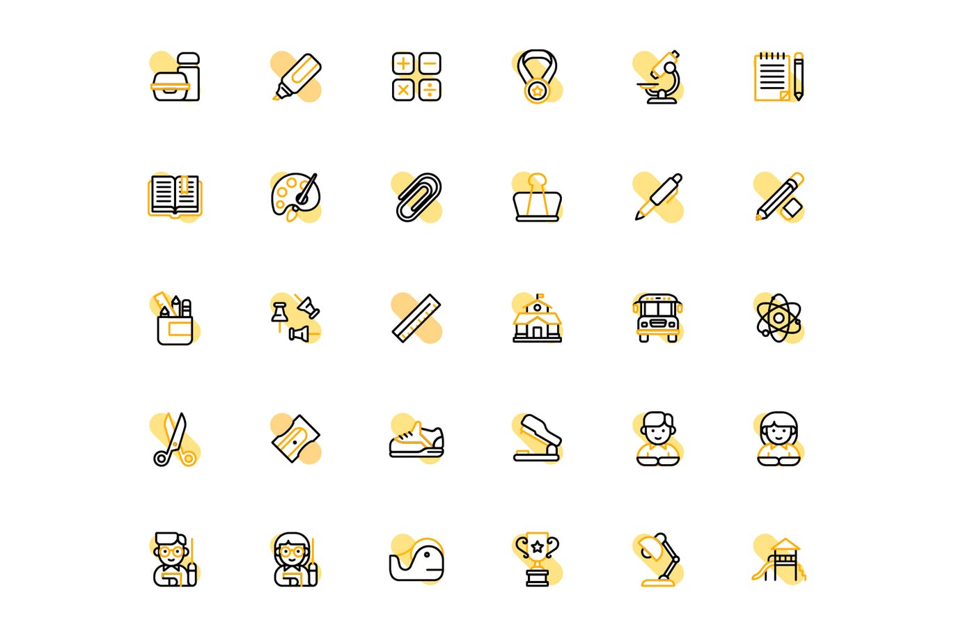 校园日教育主题图形图标矢量图标 Shcool Day (Shape)插图(1)