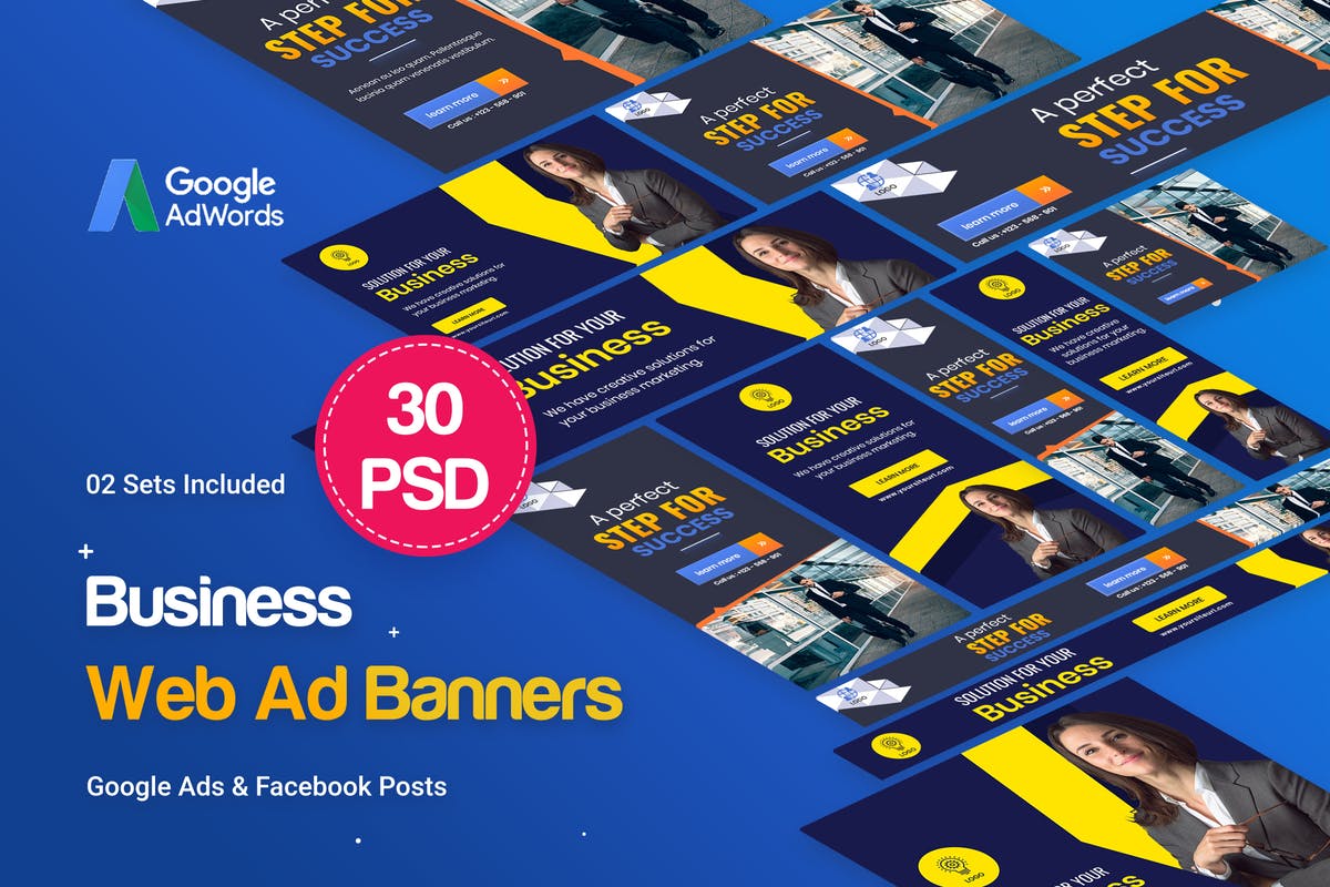 多用途企业业务宣传推广谷歌Banner素材库精选广告模板 Multipurpose, Business, Startup Banners Ad插图