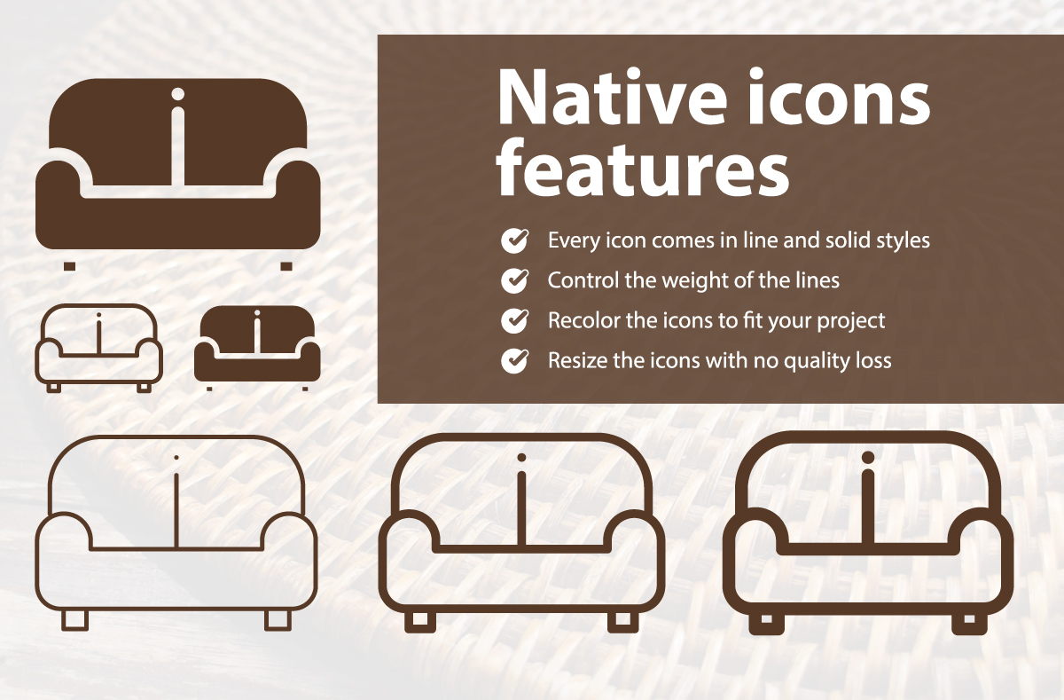 家居主题图标集插图