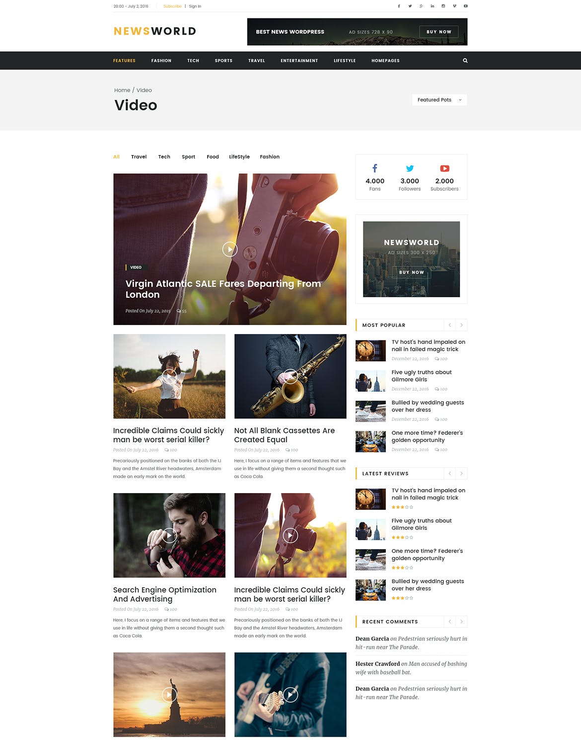 新闻资讯杂志类网站设计HTML模板素材库精选 Newsworld | Mutil-Concept Magazine HTML5 Template插图(10)