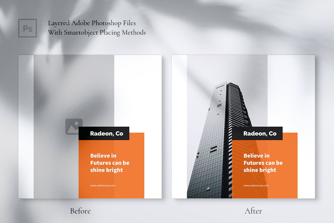 创意笔刷图形Instagram&Facebook社交贴图设计模板素材库精选 RADEON Creative Agency Instagram & Facebook Post插图(3)