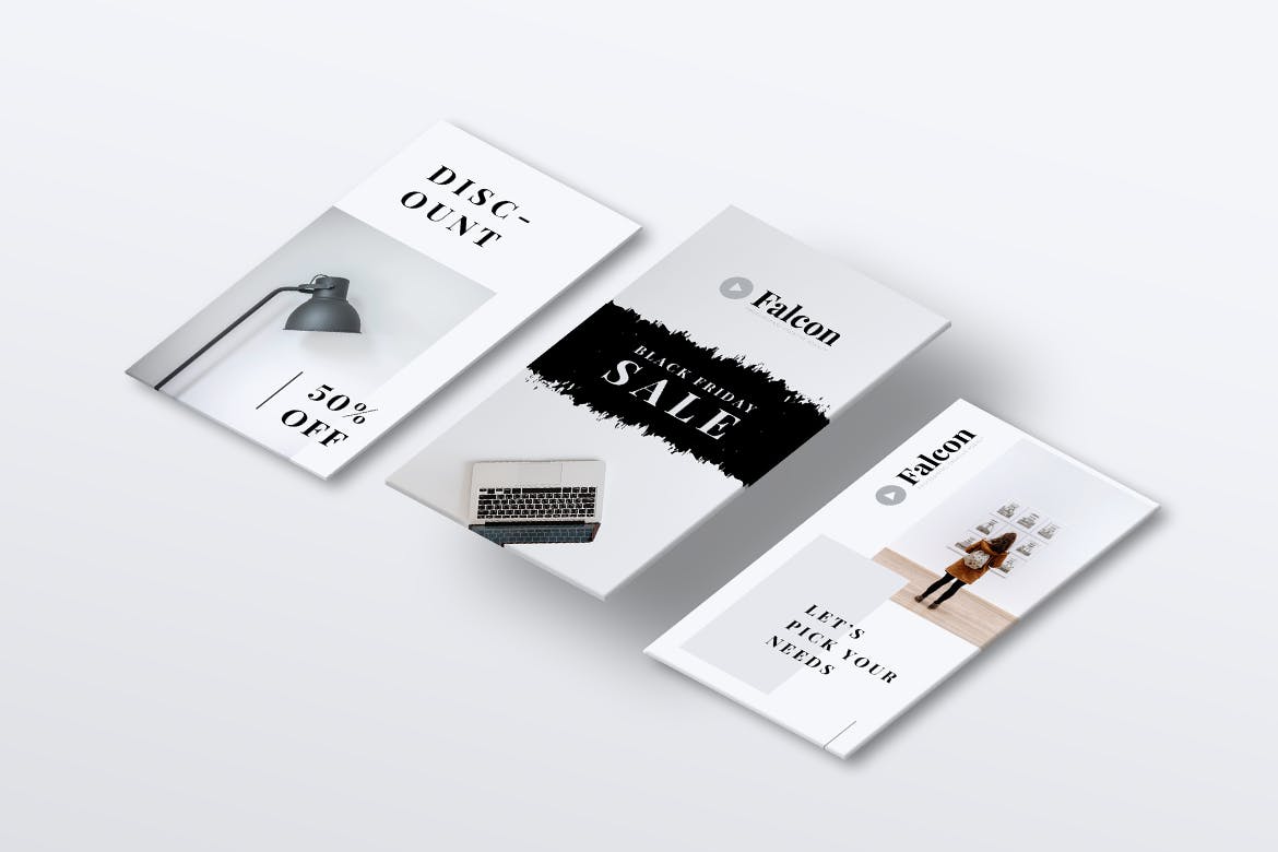 创意设计代理Instagram品牌推广设计模板素材库精选 FALCON Creative Agency Instagram Stories插图(1)