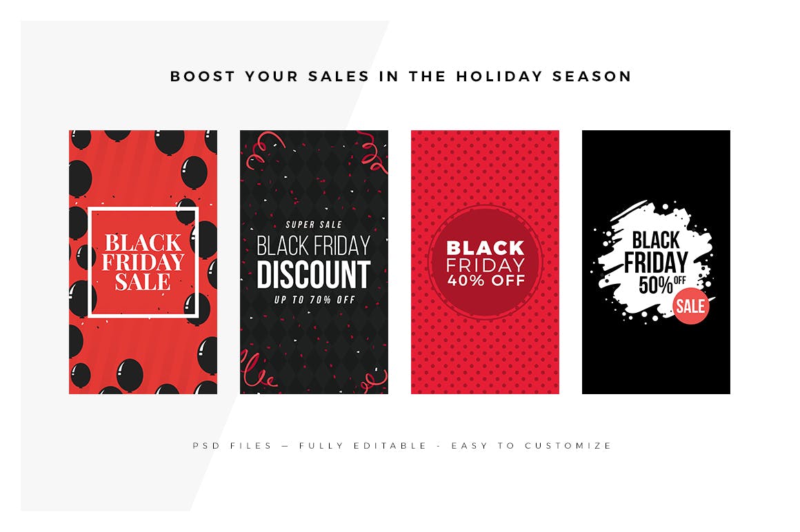 20款Instagram社交黒五购物节广告设计模板素材库精选v2 20 Black Friday Instagram Stories Vol 2插图(6)