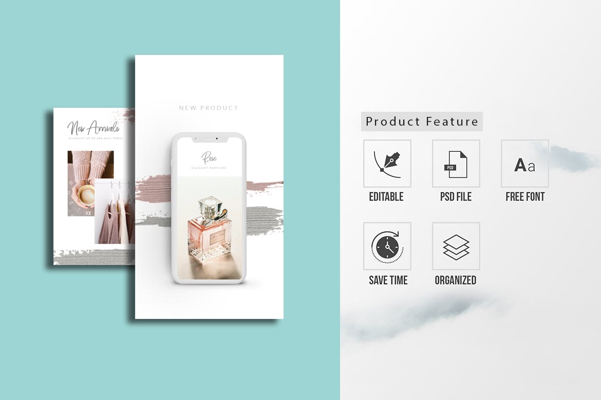 小资优雅风格Instagram社交网站品牌故事&贴图设计模板素材库精选 Instagram Ireland Social Media Pack插图(2)