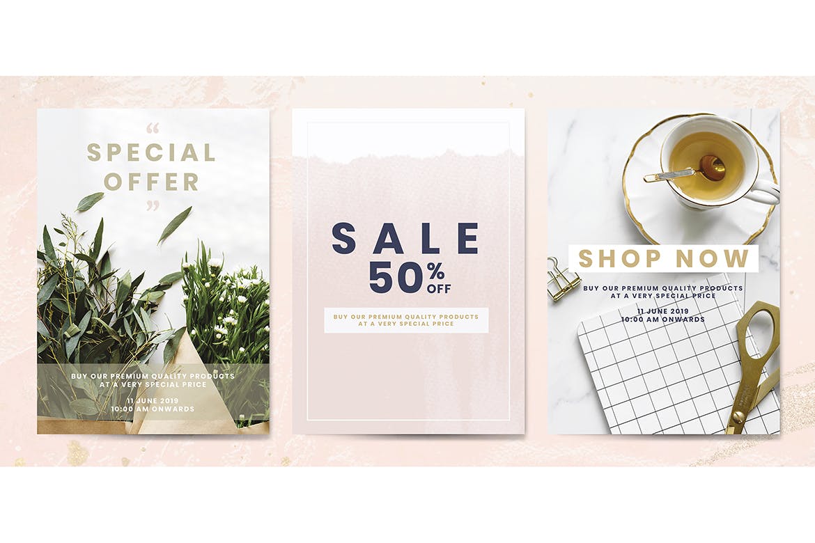 商店促销广告设计AI矢量模板 Shop sale promotion advertisement template插图(1)