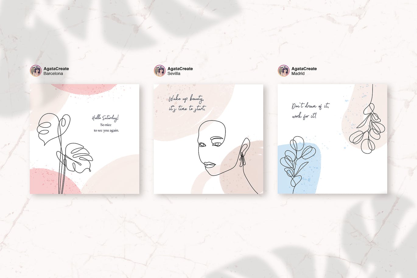 优雅线条动画艺术社交动画贴图设计模板素材库精选 ANIMATED Instagram Posts – Lina插图(5)