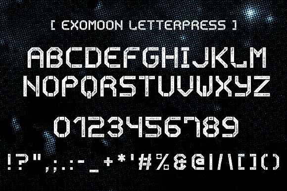 Exomoon display stencil font插图2