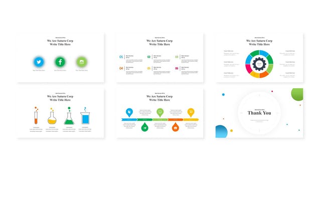 企业全方位宣传PPT幻灯片模板设计 Saturn Corp – Powerpoint Template插图(3)