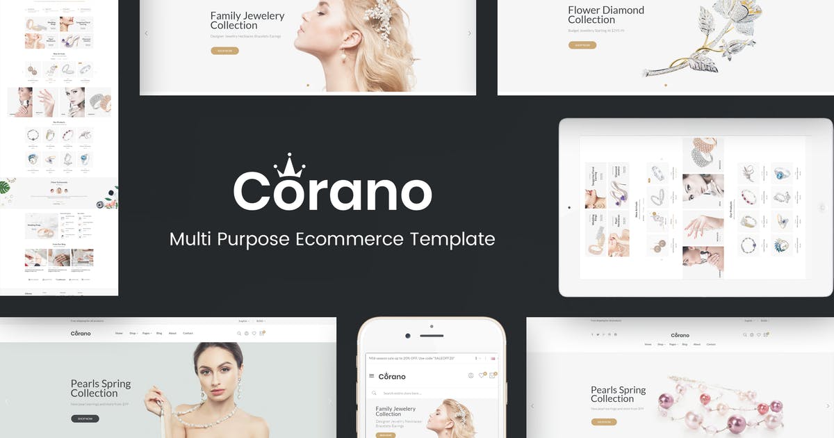 珠宝首饰网上商城网站设计OpenCart主题模板素材库精选 Corano – Jewellery OpenCart Theme插图
