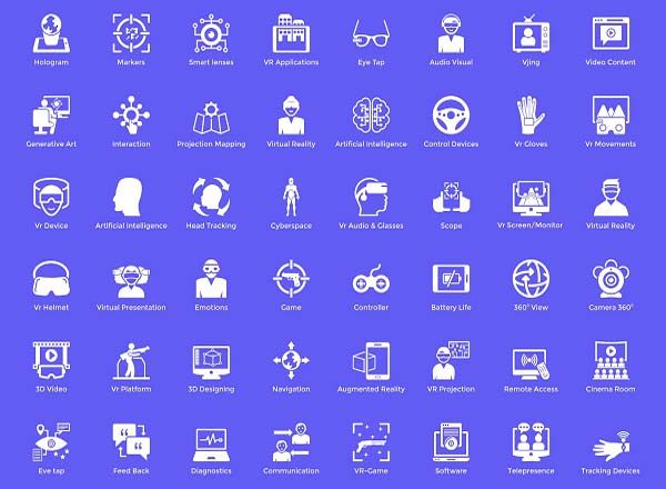 “虚拟现实”VR相关特色图标插图(2)